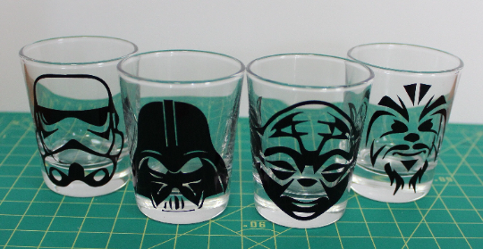 DISNEY Star Wars ZAK Tall Shot Glass Collector Set of 4 (2 oz)