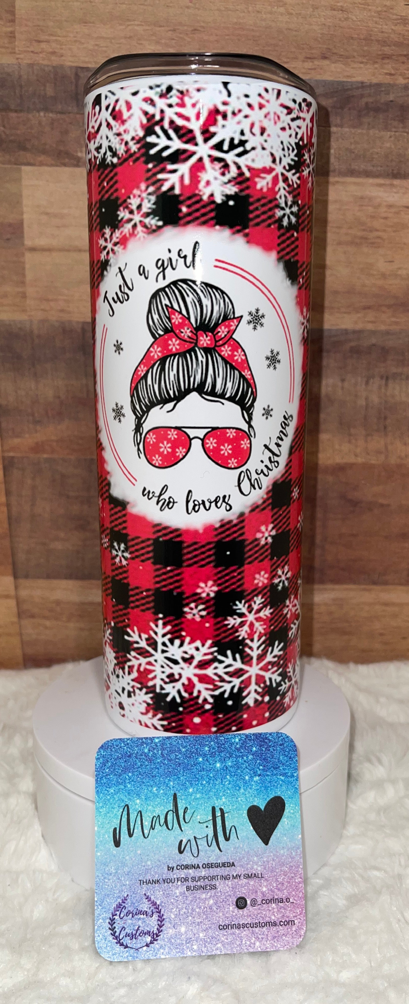 Just a Girl Who loves Christmas 40 oz 2 piece Tumbler Wrap 