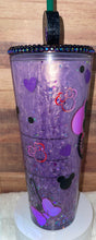 Load image into Gallery viewer, Purple Minnie/Mickey snow globe tumbler
