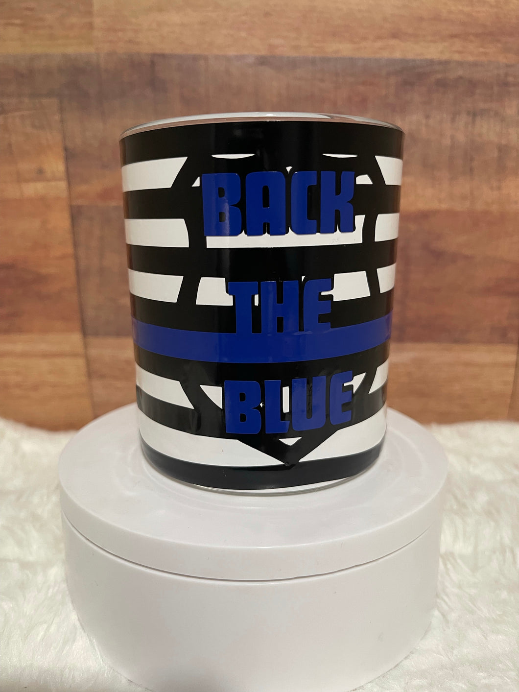 Back the blue whiskey glass