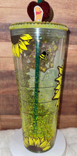 Load image into Gallery viewer, Sunflower Pooh Snow globe tumbler
